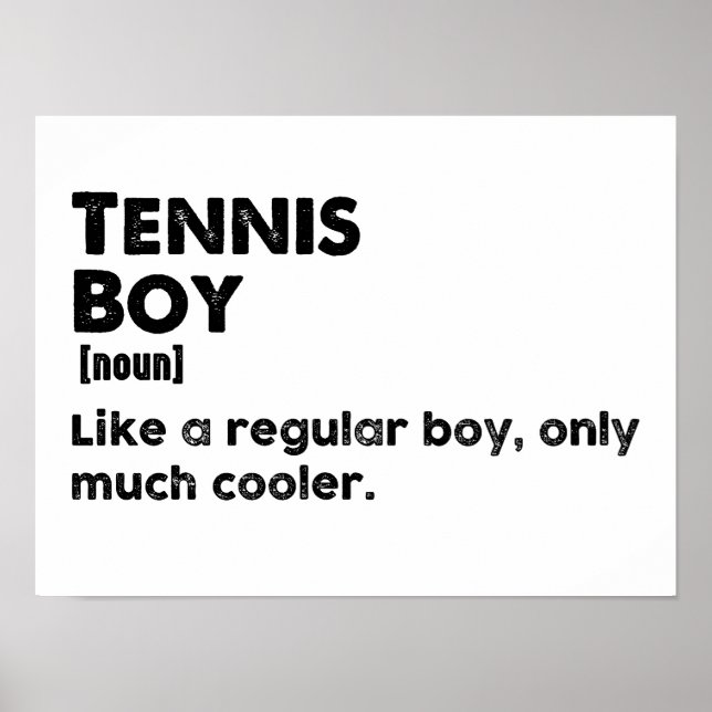 Tennis Boy Funny Definition Tennis Älskare Poster (Framsidan)