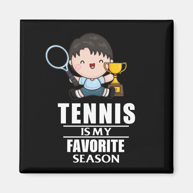 Tennis Boy spelar tennis Magnet (Framsidan)