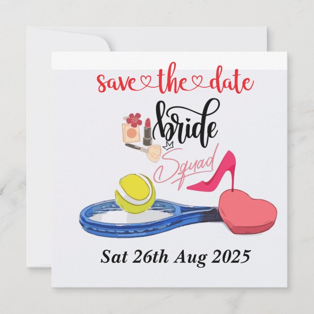 Tennis Bride squad Party Bachelorette Inbjudningar (Framsida)