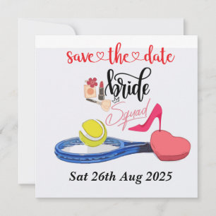 Tennis Bride squad Party Bachelorette Inbjudningar