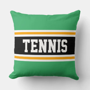 TENNIS Bright Kelly Grönt Black Athletic Rand Kudde