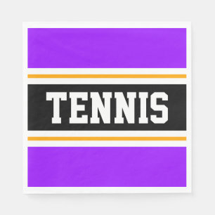 TENNIS Bright Lila Gult Black Tävla Rand Pappersservett