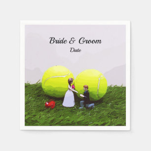 Tennis Bröllop bride groom med tennis bollar Pappersservett
