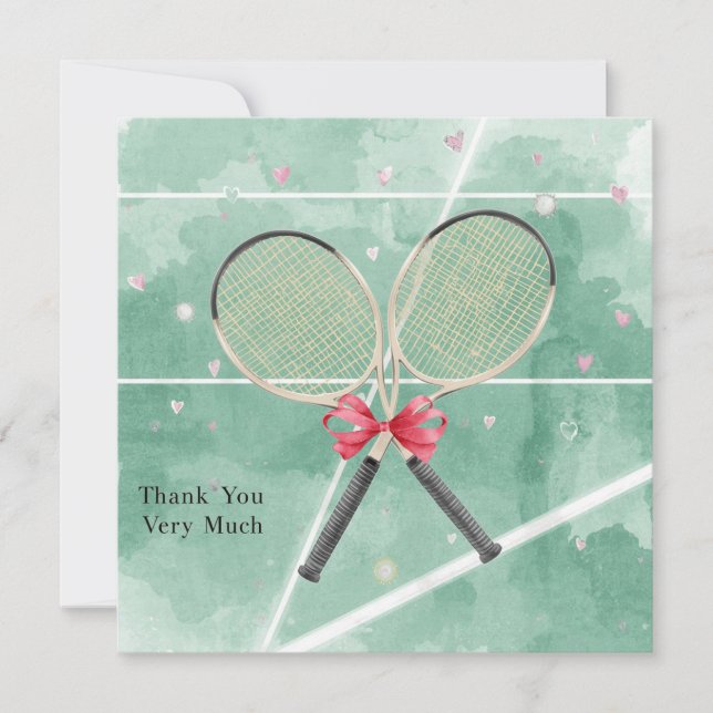 Tennis bröllop med racket och kärlek hjärtan (Framsida)