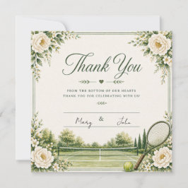 Tennis  Bröllop tackkort med boll på plan Tack Kort