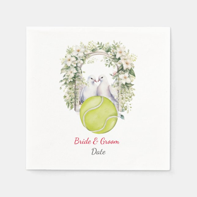 Tennis Bröllop themed Pappersservett (Framsidan)