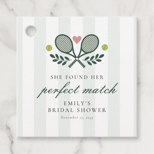Tennis Bröllopsdusch för perfekt match Gåvor Etiketter (Framsida)