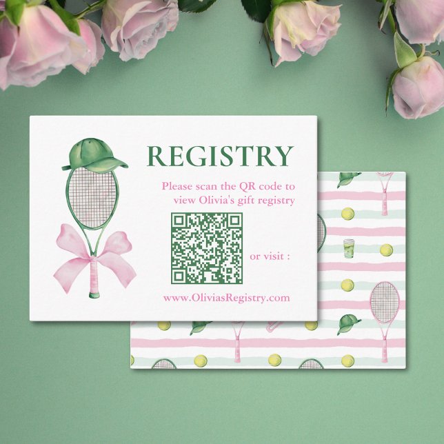 Tennis Bröllopsdusch Presentregistrering QR-kod Tilläggskort (Skapare uppladdad)