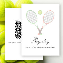 Tennis Bröllopsdusch QR-kod för registret Tilläggskort