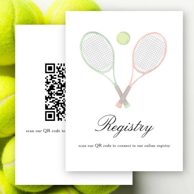 Tennis Bröllopsdusch QR-kod för registret  Tilläggskort (Skapare uppladdad)