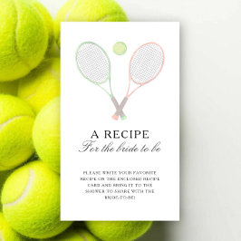 Tennis bröllopsduschrecept för bruden att vara tilläggskort