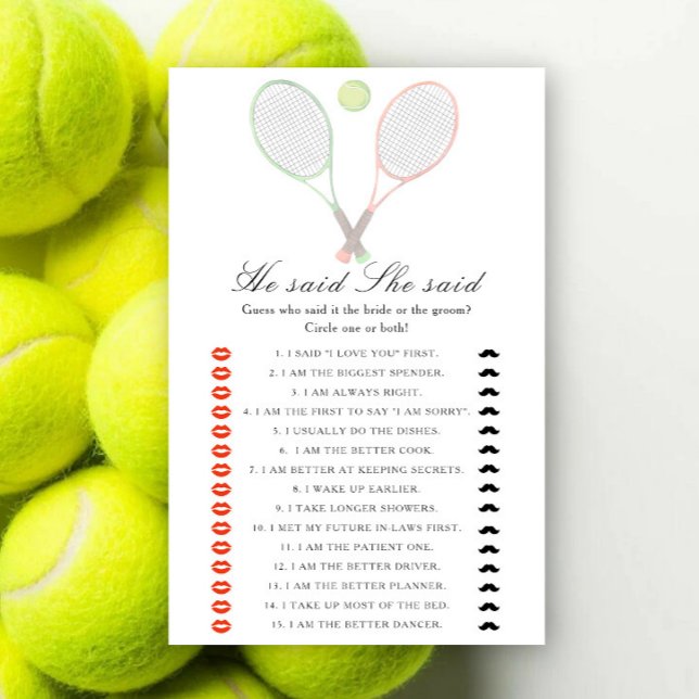 Tennis brud shower - Han sa hon sa spel (Skapare uppladdad)