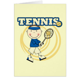 TENNIS - brunettpojkeTshirts och gåvor Hälsningskort