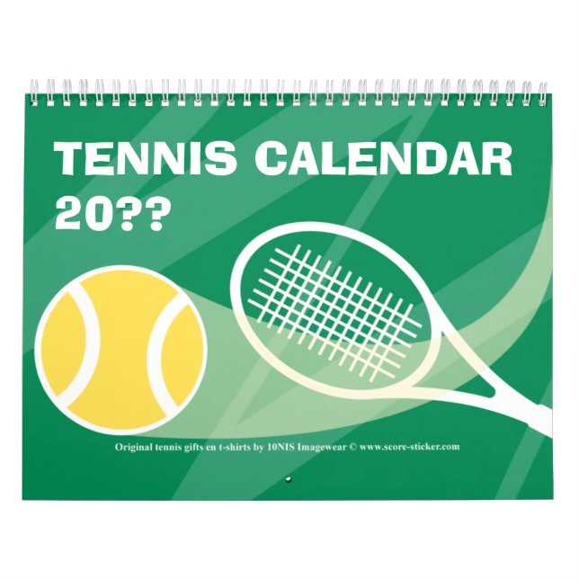 Tennis Calendar-gåva med färgstarka illustrationer Kalender (Omslag)
