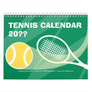 Tennis Calendar-gåva med färgstarka illustrationer Kalender
