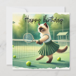 Tennis cat mamma med ord Grattis på födelsedagen