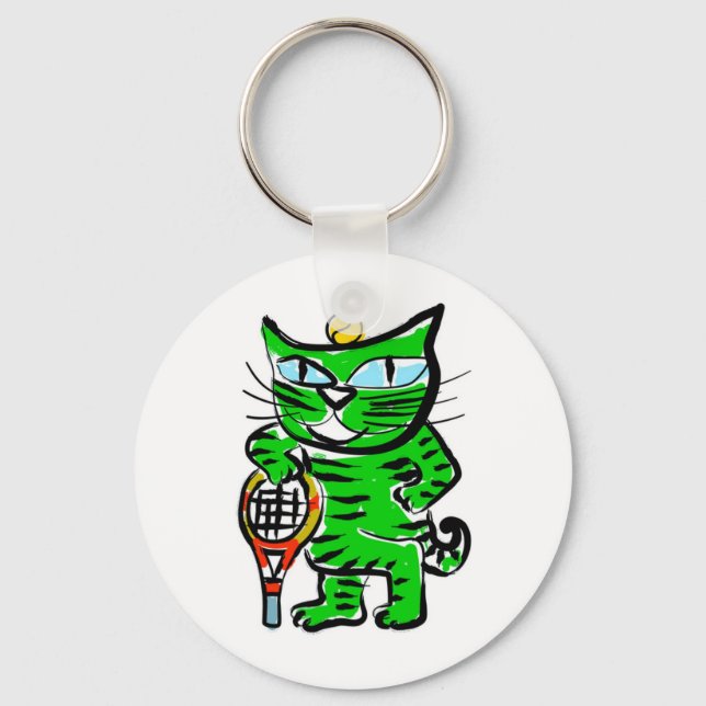 Tennis Cat Nyckelring (Framsida)
