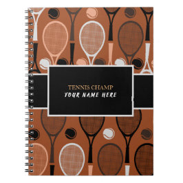 Tennis Champ Din Player Namn Funny Personlig Anteckningsbok