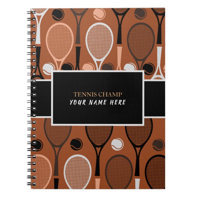 Tennis Champ Din Player Namn Funny Personlig Anteckningsbok (Framsidan)