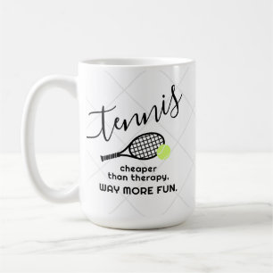 Tennis Cheaper Than Therapy Funny Sports Kaffemugg