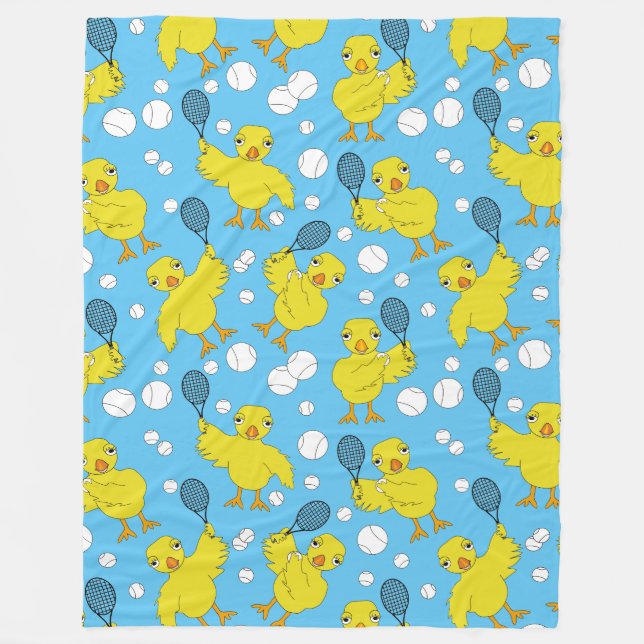 Tennis Chick Mönster Fleece Blanket (Framsidan)