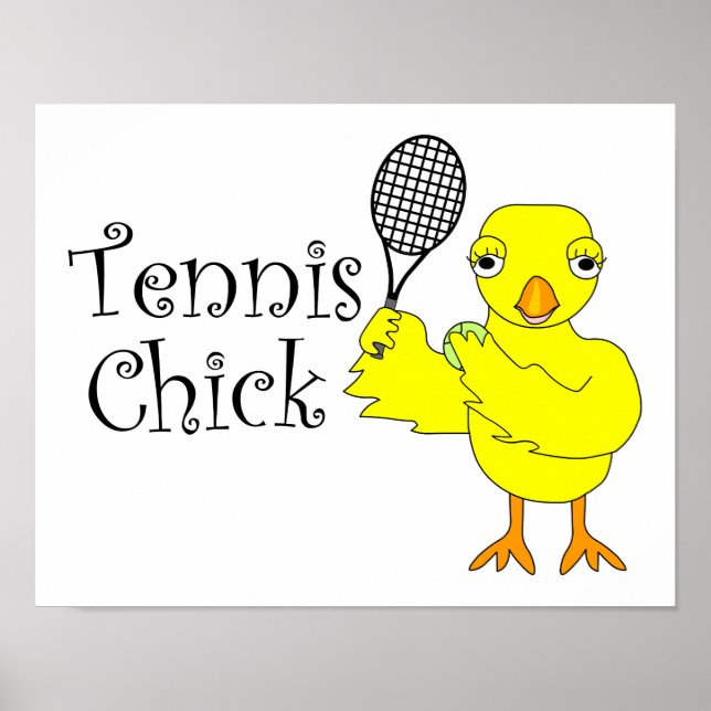 Tennis Chick Text Poster (Framsidan)