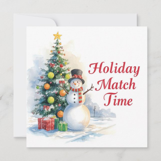 Tennis Christmas  Festive Snowman  Julkort (Framsida)