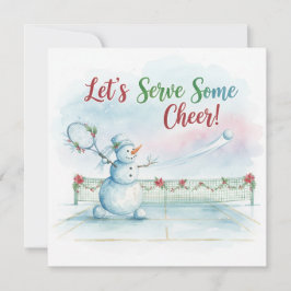 Tennis Christmas  Festive Snowman  Julkort
