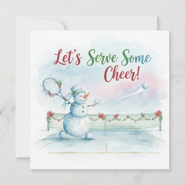 Tennis Christmas  Festive Snowman  Julkort (Framsida)