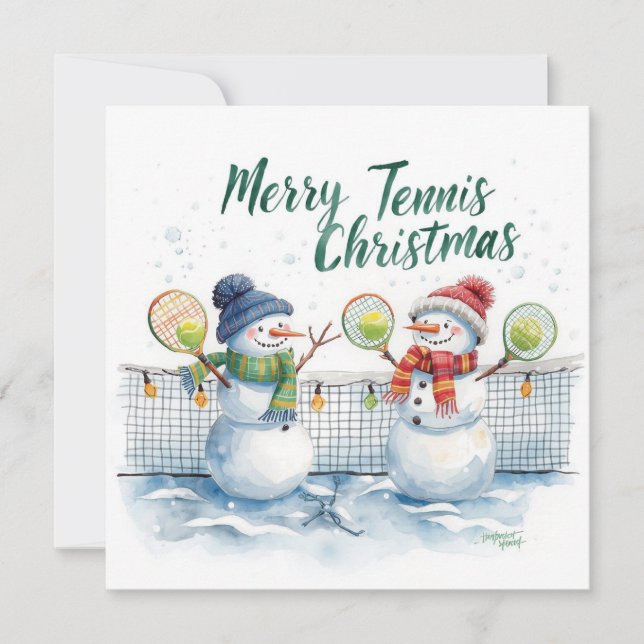 Tennis Christmas  Festive Snowman  Julkort (Framsida)