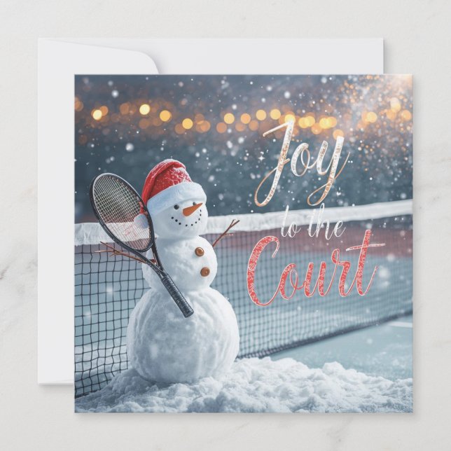 Tennis Christmas  Festive Snowman  Julkort (Framsida)
