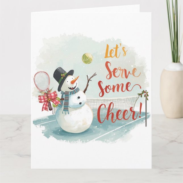 Tennis Christmas  Festive Snowman  Kort (Framsida)