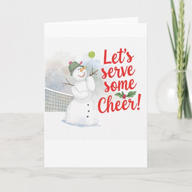 Tennis Christmas  Festive Snowman  Kort (Framsida)