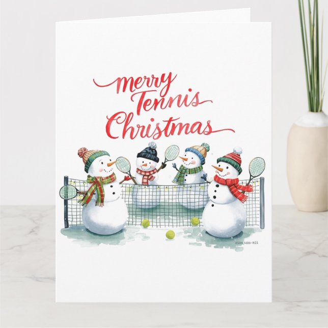 Tennis Christmas  Festive Snowman  Kort (Framsida)