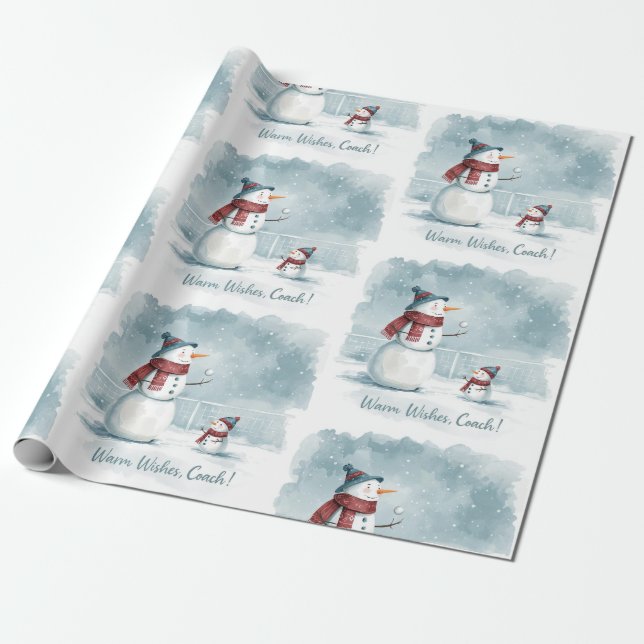 Tennis Christmas  Festive Snowman  Presentpapper (Utrullad)