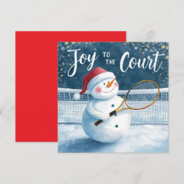 Tennis Christmas With Snowman  Festive Holiday  Julkort