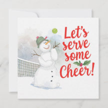 Tennis Christmas With Snowman Festive Holiday