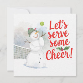 Tennis Christmas With Snowman  Festive Holiday  Julkort
