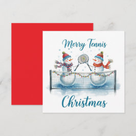 Tennis Christmas With Snowman  Festive Holiday  Julkort