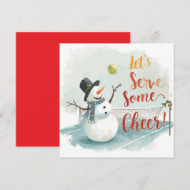 Tennis Christmas With Snowman  Festive Holiday  Julkort