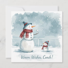 Tennis Christmas With Snowman  Festive Holiday  Julkort