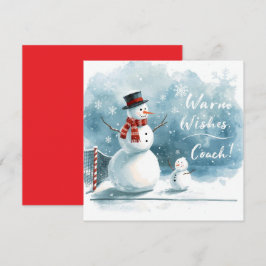 Tennis Christmas With Snowman  Festive Holiday  Julkort