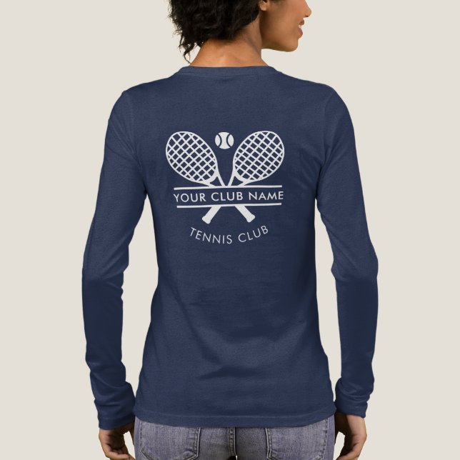 Tennis Club Name Team Players Swag Rackets Motif T Shirt (Baksida)