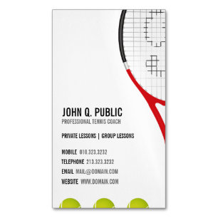 Tennis Coach Affärskort Magnets Visitkortmagnet