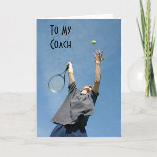 "TENNIS COACH" BIRTHDAY TACANKS AND ÖNSKEMÅL TACK KORT