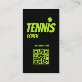 Tennis Coach Black Visitkort
