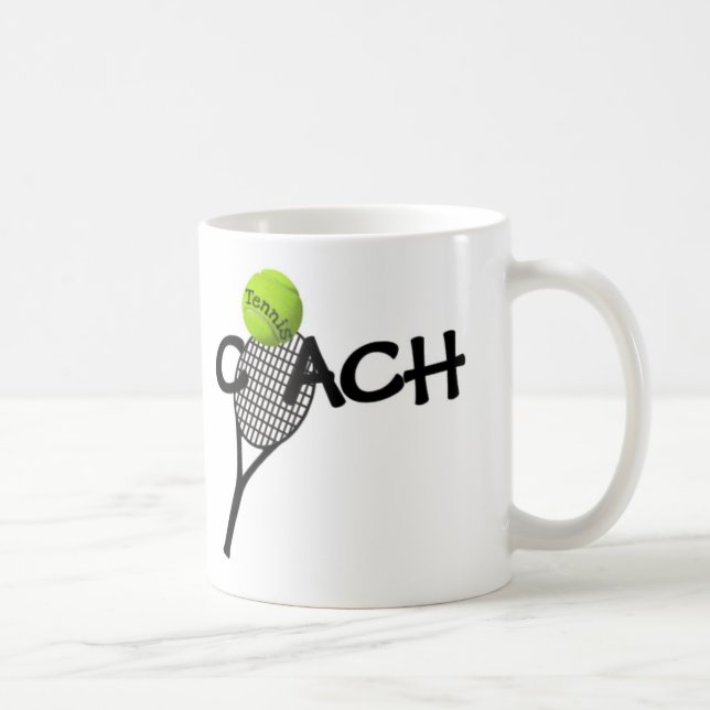 Tennis Coach Boll Racket Spel Kaffemugg (Höger)