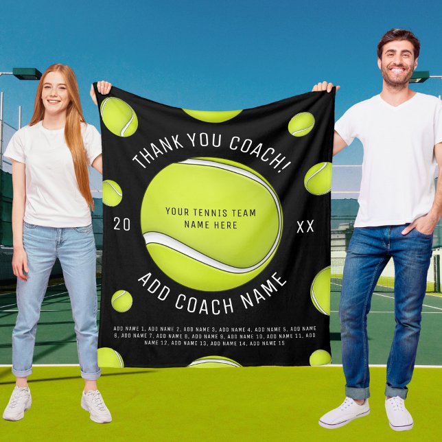 Tennis Coach Gift Anpassningsbar Team Namn Blanket Fleecefilt (Skapare uppladdad)