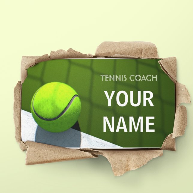 Tennis Coach Grönt Sports Affärskort Visitkort (Skapare uppladdad)