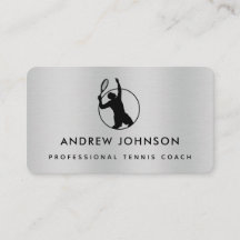 Tennis Coach Metallic Player Logotyp Social Media